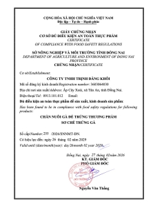 Giấy Chứng Nhận An Toàn Thực Phẩm